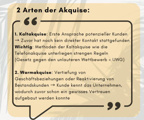 arten der akquise